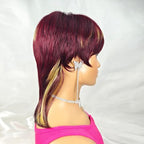 FCHW Short Pixie Cuts Wigs For Black Women Mullet Wig for Black Women Short Straight Black Ladies Wigs Synthetic Short Wigs For Black Women African American Women Wigs (21889)