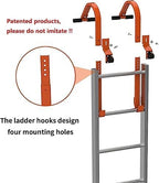 Roof Ladder Hook, 2 Pack Ladder Stabilizer, Heavy Duty Steel 500 Lbs Weight Ratin, Roof Ridge Extension with Wheel for Safe and Easy Access