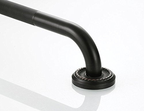 700Brass 18-Inch Grab Bar Featuring Anti-Slip Handrail, Solid Brass, Oil Rubbed Bronze, Heavy-Duty Construction Armrest, Bathroom Bathtube Shower Safety Rail