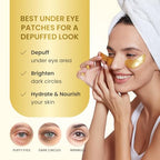 PLANTIFIQUE Gold Eye Patches for Puffy Eyes | 20 Pairs | Valentines Day Gifts Under Eye Masks for Dark Circles | Puffiness Eye Gels | Eye Mask Skincare