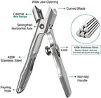Nail Clippers for Men Thick Nails Laqrge Wide Jaw Opening Long Handle Heavy Duty Ultra Sharp Toe Nail Clippers No Splash Fingernail Clipper for Seniors,Adult, Women (Silver with File)