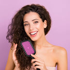 Vented Detangling Brush for Curly Thick Hair, Wave-Shaped Bristles for Scalp Massage, Anti-Tangle Hairbrush for Women, Men and Teens, Purple