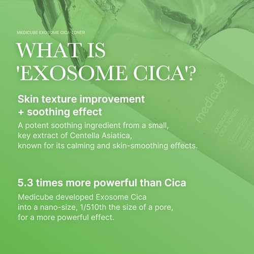 medicube Exosome CICA Toner | Daily Soothing Toner with Exosome CICA, Heartleaf, Tea Tree, 12 Kinds of CICA | Low Irritation, Sebum Care Korean Skin Care, for Stressed Skin (210ml / 7.10 fl.oz.)