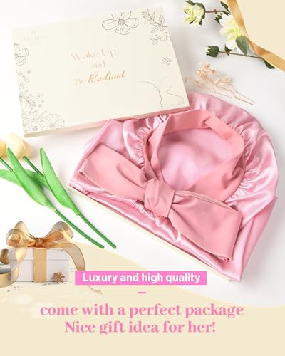 YANIBEST Silk Bonnet for Sleeping Braid Bonnet for Long Hair with Tie Band Bonnet for Braids for Black Women Curly Hair Locs