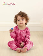 Jimonda Baby Girls Boys Footless Pajamas,Rayon From Bamboo Pjs 2 Way Zipper Long Sleeve Soft Sleeper,Infant Tie-dye Romper
