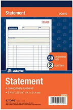 Tops Adams Statement Book, 2-Part Carbonless, White/Canary, 5-9/16 x 8-7/16 Inches, 50 Sets, 3/Pack (DC5812-3)