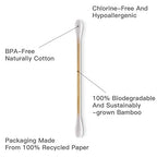 Bamboo Cotton Swabs - 2000 Count - FSC Certified and PETA Approved, Eco Friendly Double Tips, Plastic Free Ear Sticks, All Natural 100% Biodegradable Organic Cotton Buds by Isshah