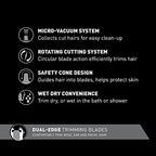 Panasonic ER430K Nose, Ear and Facial Hair Trimmer Wet/Dry with Vacuum Cleaning System