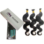 Boho Knotless Braids Human Hair Micro Braids Extension Hair Body Wave Human Bulk Hair 22"24"26" 1pack (3bundles(150g) Natural Black Color