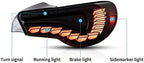 OQHAIR Dynamic Tail Light Assembly LED Tail Lights SMOKED w/Sequential DRL Signal For 86 For Subaru BRZ For Scion FR-S 13-20