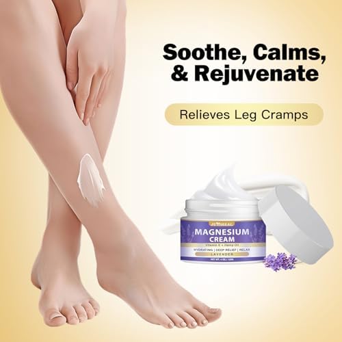 Magnesium Cream – Topical Magnesium Lotion with Lavender, Hemp Seed Oil, Vitamin E & Shea Butter – Relaxation Formula – Safe for Kids & Adults – 4 oz