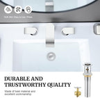 Pop up Sink Drain Stopper for Bathroom Vessel Vanity Sink Art Basin Chrome, Small Cap with Overflow, Metal Pop-up Drain Strainer with Detachable Basket Stopper