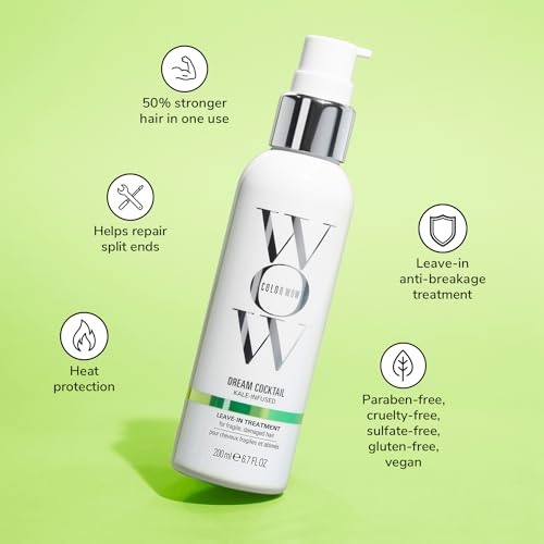 COLOR WOW Dream Cocktail Kale Infused Leave-in Treatment – for fragile, damaged hair | Reduce hair breakage by 50% in a single use | Powerful heat protectant
