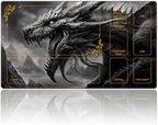 DEGDFSGR MTG Playmat 27.5" x 15.74" Cool Dark Dragon Non-Slip Rubber Base Commander Playmat for Magic The Gathering, TCG, YGO, CCG, RPG, PKM