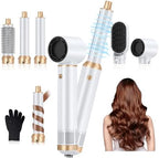 5 in 1 Blow Dryer Brush, Upgrade Hair Dryer Brush Air Curler Air Curling Wrap Styler, Detachable Hot Air Brush Negative Ion Curling Brush Iron, Hair Styling Tools for Drying Curling Straightening
