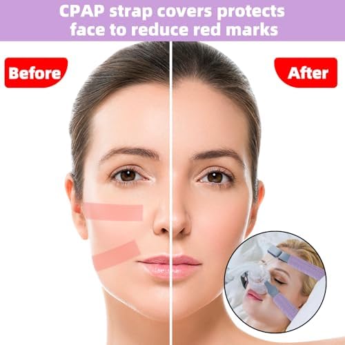 6 Packs Satin CPAP Strap Covers Soft, CPAP Mask Cushions, Breathable CPAP Strap Cushions, CPAP Hair Protector for Women, Universal Silk CPAP Strap Covers for Reducing Red Marks (Light Purple)