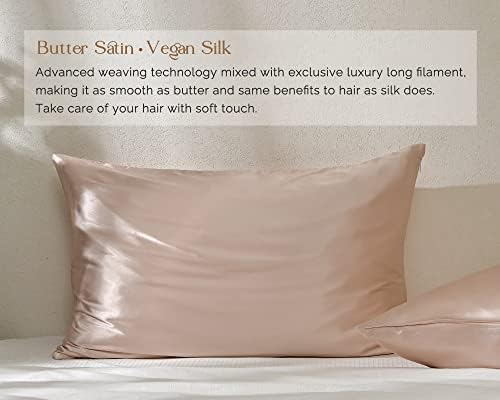 Yanibest Satin Pillowcase, King Size Pillow Cases Set of 2 - Silk Pillow Cases for Hair and Skin with Zipper, Silk Pillow Cases King for 20"x40", Exquisite Packaging for Women Men