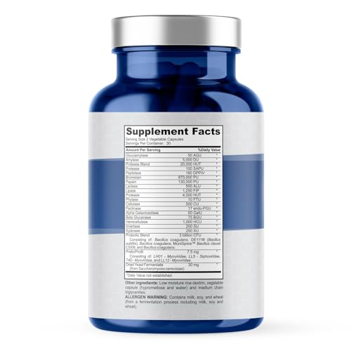 4-in-1 Prebiotic Probiotic & Postbiotic for Women & Men, Complete Gut & Digestive Support Supplement, Pre Post Probiotics & Digestive Enzymes 60 Capsules