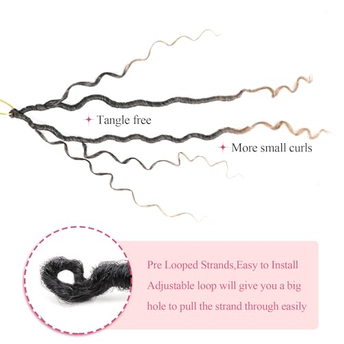 Goddess Locs Crochet Hair Boho Faux Locs Crochet Braids for Black Women Soft Bohemian Locs Crochet Hair Pre Looped River Locs Crochet Hair (18 Inch (Pack of 8), 1B/27#)