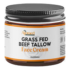 Tallow Face Moisturizer - Grass Fed Tallow balm for Skincare- UNSCENTED Handmade NON GREASY Tallow face Cream for Sensitive Dry Skin tallow cream (BLUE TANSY)