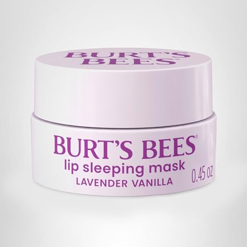 Burt’s Bees Lavender Vanilla Lip Sleeping Mask, With Hyaluronic Acid and Squalane Moisturizer To Instantly Hydrate Lips, Overnight Mask and Treatment, 0.45 oz.