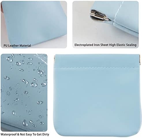 CANIPHA 8pcs Lambskin Pocket Cosmetic Bag, Waterproof Portable Small Makeup Bag No Zipper Self-closing Pouch for Women Mini Travel Storage Cosmetics Headphones Jewelry