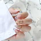 52pcs Gold Letters Nail Charms 3D Alloy English Alphabet Stud Nail Diamonds with Rhinestones Design Letter Capital Nail Gems for Women Girls Acrylic Nails Decoration Supplies Making Crafts