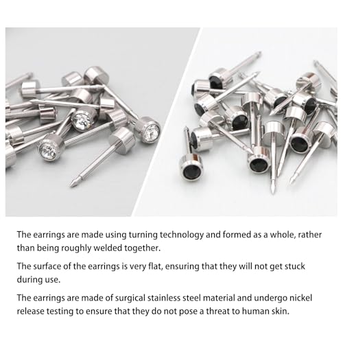 Ear piercing gun kit Reusable professional ear piercing gun kit, 24 surgical grade anti-sensitive piercing earrings, 10 cubic zirconia fashion earrings, 24 alcohol cotton sheets (silver)
