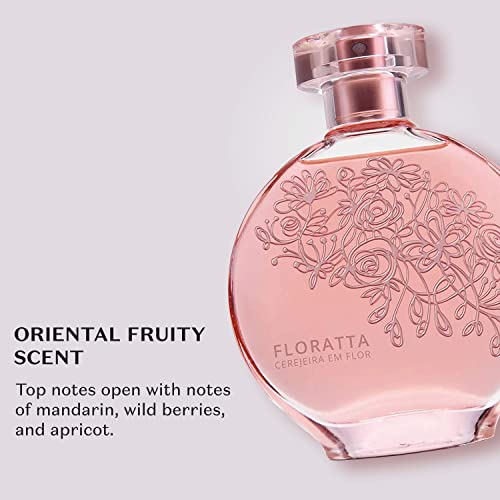 O Boticário Floratta Cherry Blossom Eau de Toilette, Long-Lasting, Fruity Floriental Fragrance Perfume for Women, 2.5 Ounce