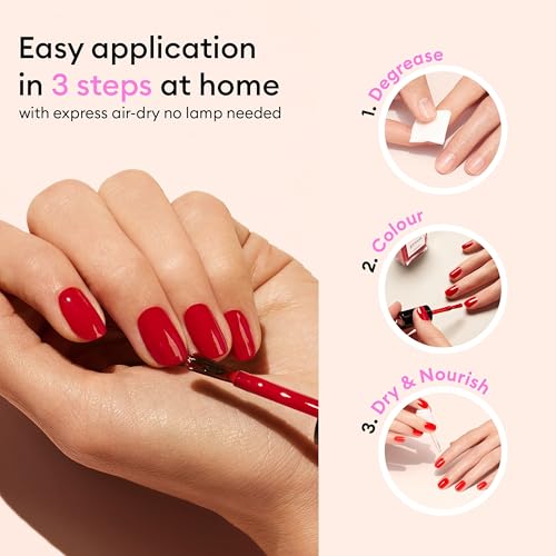 Manucurist System Green Pink (Hortencia) - Professional Manicure Set, Vegan & Plant-Based : 1 Nail Prep, 1 Base Coat, 1 Pink Nail Polish, 1 Top Coat, Drying Drops - No Lamp - Beauty Gift For Woman