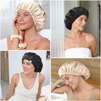 YANIBEST 22 Momme 100% Mulberry Silk Sleep Cap SilK Bonnet for Women - Natural Silk Sleeping Cap Hair Bonnet Silk Scrunchies