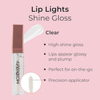 MCoBeauty LipLights Shine Gloss, Clear, Gloss for Irresistible Lips, Vegan, Cruelty Free Cosmetics