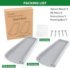 Splash Blocks for Gutters Downspouts, 24" Downspout Extensions for Rain Water Drainage, Thickened Gutter Splash Guard with Fixing Piles(2 Pack, Gray)