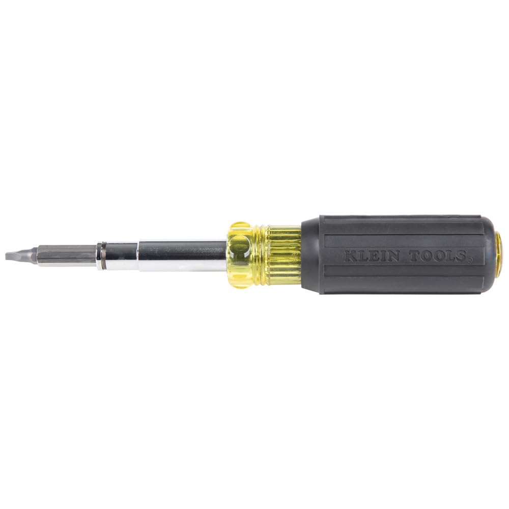 Klein Tools 80027 Screwdriver Set, 11-in-1 Multi-bit Screwdriver, 6-in-1 Stubby, Phillips, Slotted, Square, Torx Bits, 2-Piece