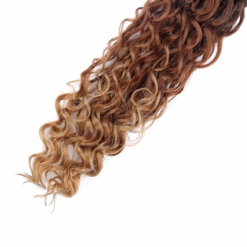 8 Packs Goddess Box Braids Crochet Hair Crochet Box Braids with Curly Ends Boho Bohemian Box Braid Hair (1B/30/27, 12 inch 8 pack)