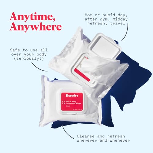 Whole-body Deodorant Wipes for Men & Women- Body Wet Wipes for Sweat & Odor Control, Use for On-the-Go Cleansing, Gym Sessions, Travel, or Rinse-Free Shower Alternative - Aqua Scent, Pack of 3