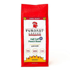 Puroast Low Acid Coffee Ground Half Caff French Roast, Dark Roast, Certified Low Acid Coffee, pH 5.5+, Gut Health, 12 oz., Higher Antioxidant, Smooth for Espresso, Iced Coffee