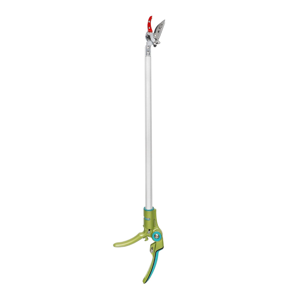 GARTOL 32 Inch Cut and Hold Pole Pruner - Lightweight Long Reach Tree Trimmer with Snip and Grip Technology, 1/2 Inch Cutting Capacity, One-Hand Use Fruit Picker for Roses, Persimmons & Tall Branches