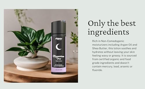Magnesium Sleep Lotion with Lavender and Melatonin - Topical Application Night Cream- High Potency - Organic Materials - Large Size - Great Value - 8 fl. oz