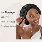 YANIBEST Double Layer Satin Bonnet Silk Bonnet Adjustable Hair Bonnet for Sleeping Hair Bonnets for Women Curly Natural Hair