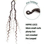LMZIM 14 inch Goddess Locs Crochet Hair 8 Packs Boho Locs Crochet Braids,Hippie Locs Crochet Hair for Black Women Faux locs Croceht Hair Pre Looped River Locs Crochet Hair with Curly Ends 1B/30