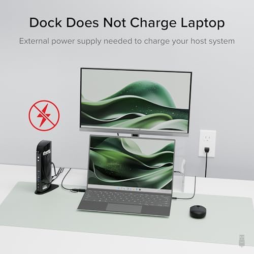Plugable Universal Laptop Docking Station Dual HDMI Monitor for Windows and Mac (Driver Required), USB 3.0 or USB-C, 2X HDMI, Gigabit Ethernet, Audio, 6 USB Ports (UD-3900)