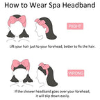 Ondder Spa Headband for Washing Face 8 Pack Dark Pink Skincare Headbands for Women Girls Terry Cloth Cute Bow Head Bands