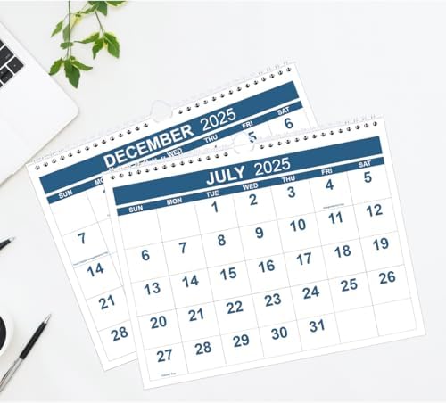 Calendar 2025-2026 - Wall Calendar from July 2025 to December 2026, 2025-2026 Calendar with Thick Paper, 8.5" x 11", Blue