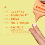 BYOMA SPF 50 Face Fluid - Ultra-Lightweight Facial Sunscreen for All Skin Tones - Luminous Glow, No White Cast - SPF Moisturizer Strengthens Skin Barrier - 1.69 fl.oz