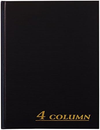 Adams Account Book, 4-Column, Black Cloth Cover, 9.25 x 7 inches, 80 Pages per Book (2)