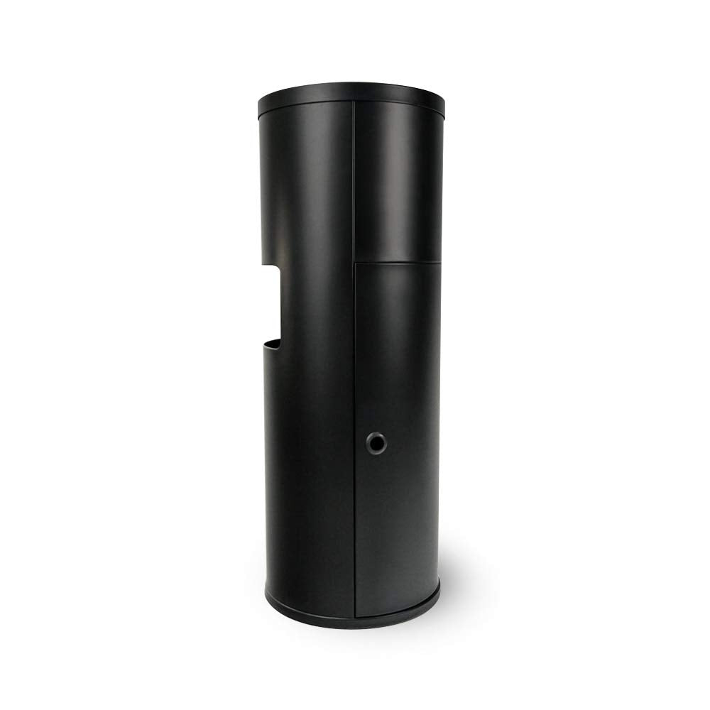 Zogics Gym Wipes Dispenser Stand and Trash Bin – Dual-Purpose Wet Wipes Dispenser for Sanitizing and Cleaning with Built-in 7 Gallon Trash Can, Black Galvanized Steel