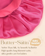 YANIBEST 2 PCS Baby Bonnet Silk Satin Bonnet for Kids Sleeping Cap Curly Natural Hair Silk Bonnets for Girls Boys Infant
