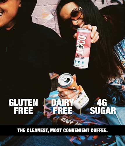 Loco Coffee Cake Oat Milk Latte Cold Brew Coffee [Cake] 11 Ounce Can, 12 Count | Medium Roast, 180mg Caffeine | Gluten Free and Dairy Free | Low Sugar, Low Calorie Iced Coffee