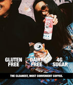 Loco Coffee Cake Oat Milk Latte Cold Brew Coffee [Cake] 11 Ounce Can, 12 Count | Medium Roast, 180mg Caffeine | Gluten Free and Dairy Free | Low Sugar, Low Calorie Iced Coffee